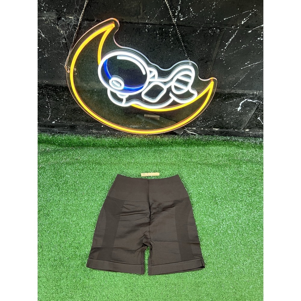 RawGear Women's Lifting Bike Shorts Booty Scrunch Brown‎ Size Small Logo less